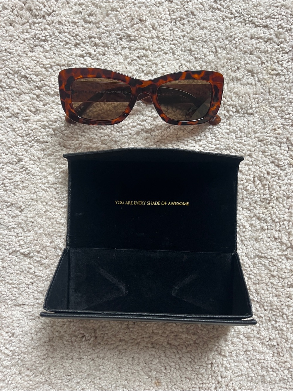 Tortoiseshell Rectangular Women's Sunglasses - Brown Tortoise